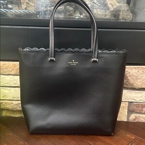 Kate Spade large Black Marjorie Scalloped Tote